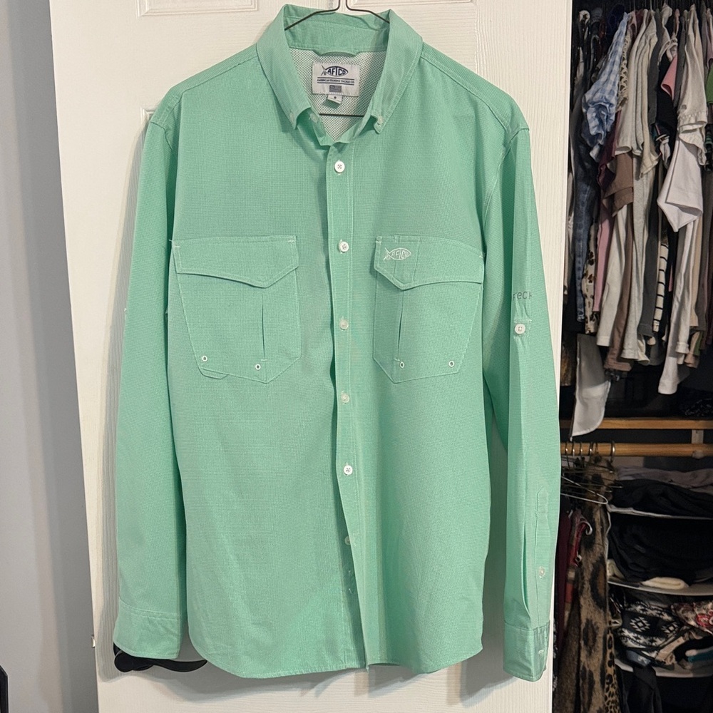 AFTCO Light Green Men's Casual Shirt
